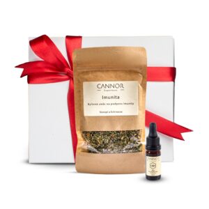 Dárková sada „Silná imunita“ Cannor, přírodní kosmetika Praha, CBD oleje Praha, bylinné čaje Praha